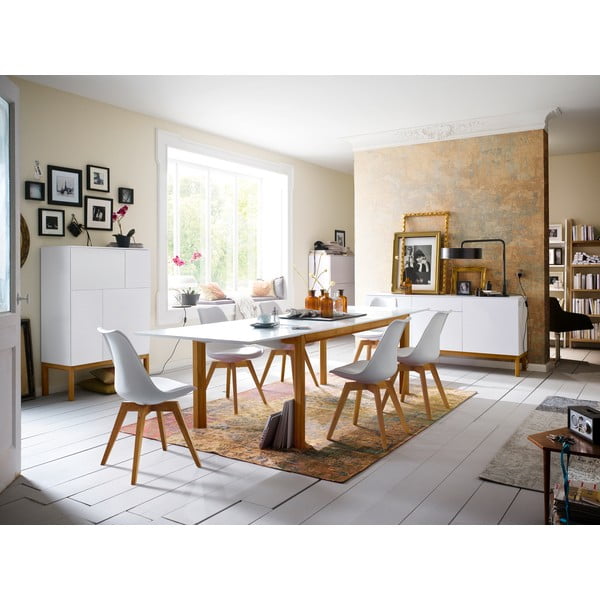 Balta kumode ar ozolkoka kājām Tenzo Patch-image-4