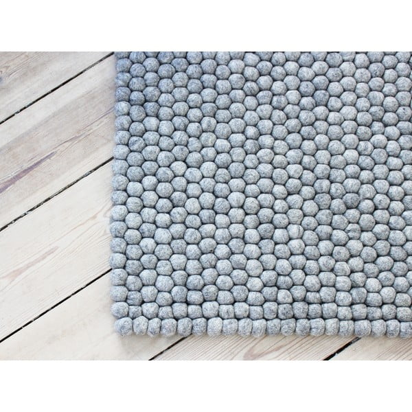 Tērauda pelēks bumbiņu vilnas paklājs Wooldot Ball Rugs, ⌀ 100 x 150 cm-image-1