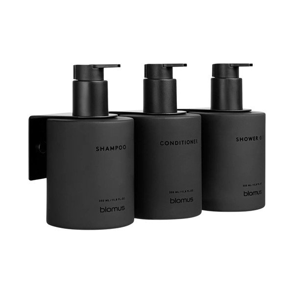 Melni stikla sienas ziepju dozatori (3 gab.) 350 ml Kirei – Blomus