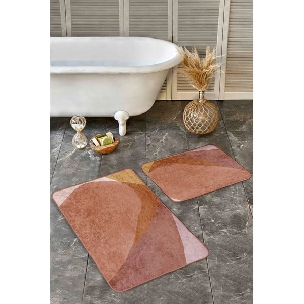 Brūni samta vannas istabas paklājiņi (2 gab.) 60x100 cm – Mila Home-image-4