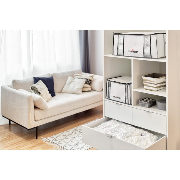 Vakuuma/ar stingrām malām tekstila drēbju uzglabāšanas kaste 65x45x27 cm Life – Compactor-image-3