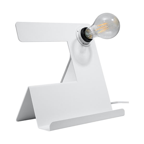Balta galda lampa (augstums 24 cm) Gabriel – Nice Lamps
