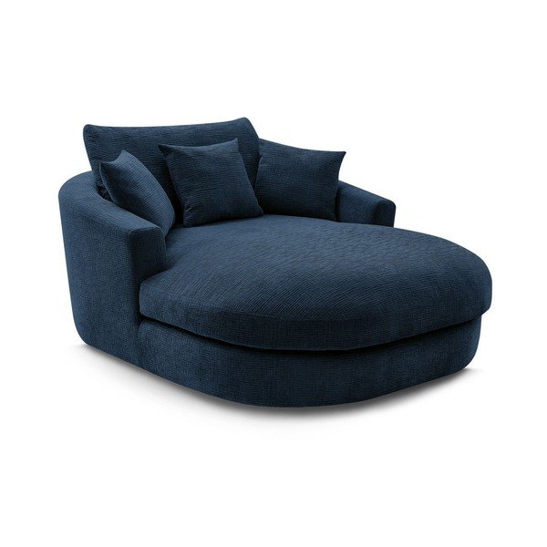 Tumši zils atpūtas krēsls no šenila auduma Belem – Bobochic Paris