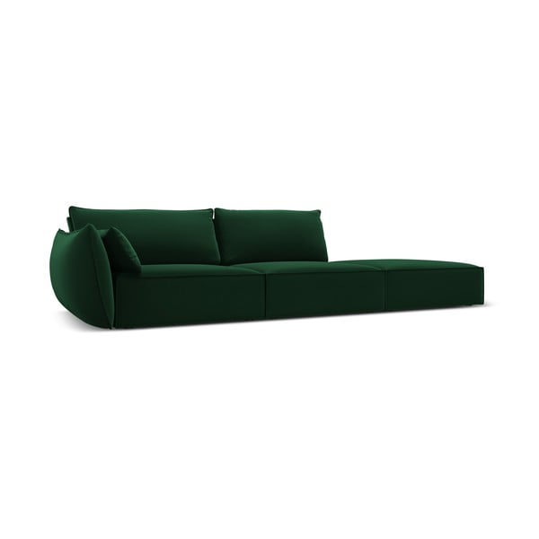 Tumši zaļš samta dīvāns ar kreiso stūri 264 cm Vanda – Mazzini Sofas-image-2