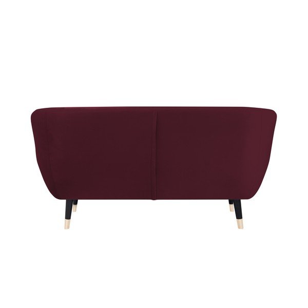 Vīna sarkans dīvāns ar melnām kājām Mazzini Sofas Amelie, 158 cm-image-4