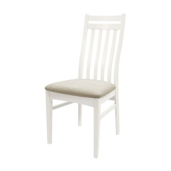 Balts un bēšs Canett Geranium ēdamistabas krēsls
