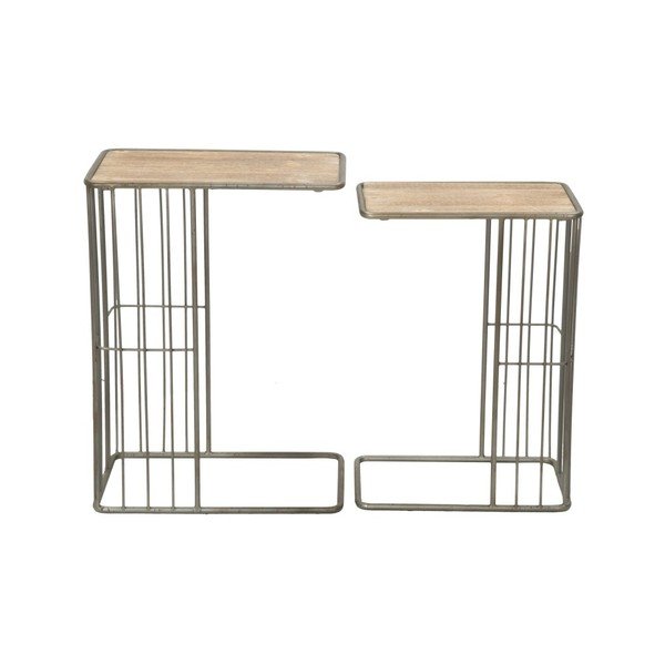 2 glabāšanas galdu komplekts no metāla un koka Mauro Ferretti Industry-image-2