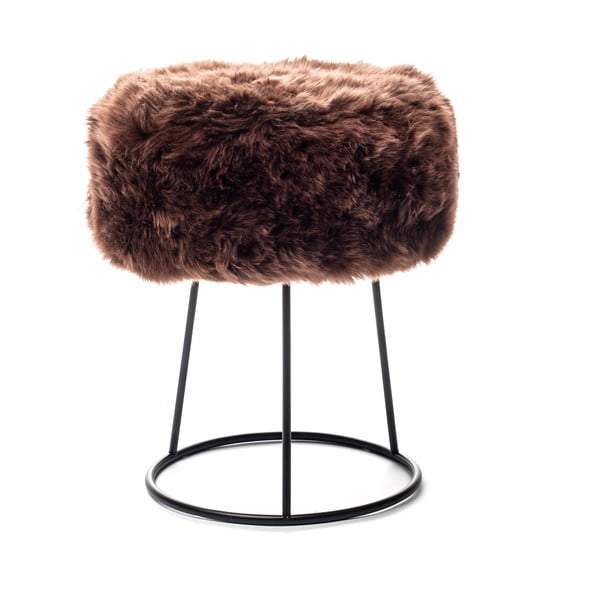 Krēsls ar tumši brūnu aitādas sēdekli Royal Dream, ⌀ 36 cm