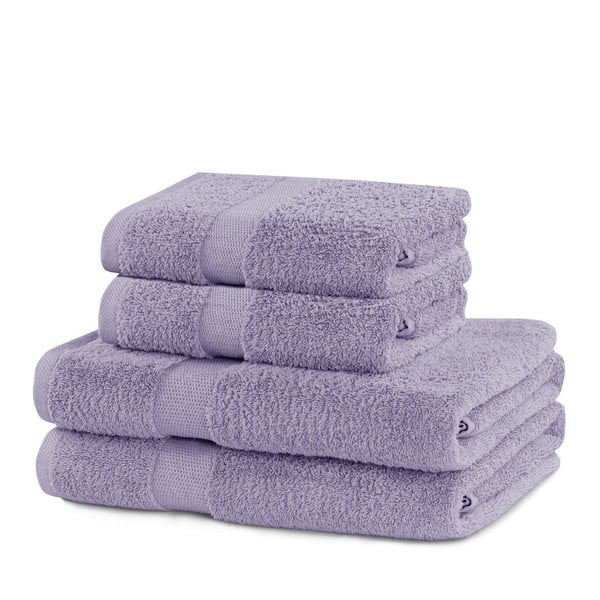 Gaiši violeti frotē kokvilnas dvieļi (4 gab.) Marina – DecoKing