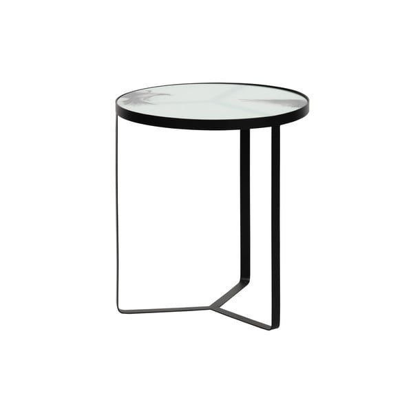 Metāla glabāšanas galds ar stikla virsmu BePureHome Fly, ⌀ 45 cm