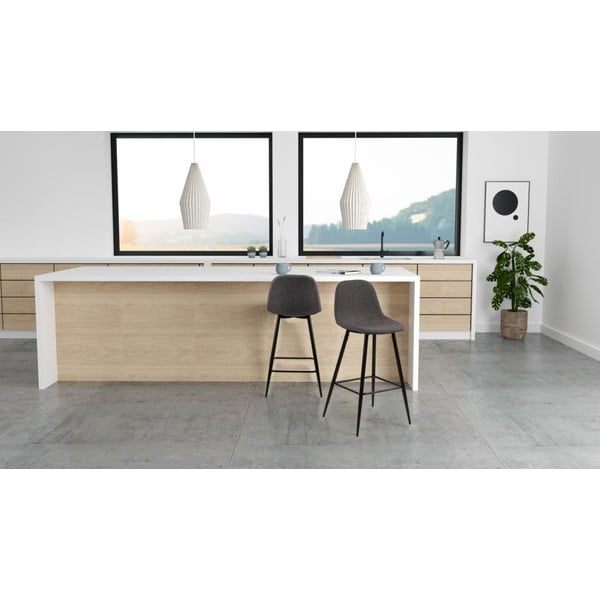 Pelēki polsterēti bāra krēsli (2 gab.) (sēdekļa augstums 65 cm) Wilma – Actona-image-2