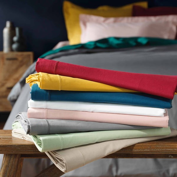 Gaiši zaļš kokvilnas palags 180x290 cm Lina – douceur d'intérieur-image-3