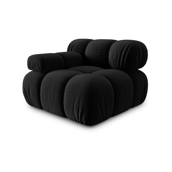 Melns samta modulārais dīvāns (ar kreiso stūri) Bellis – Micadoni Home-image-3