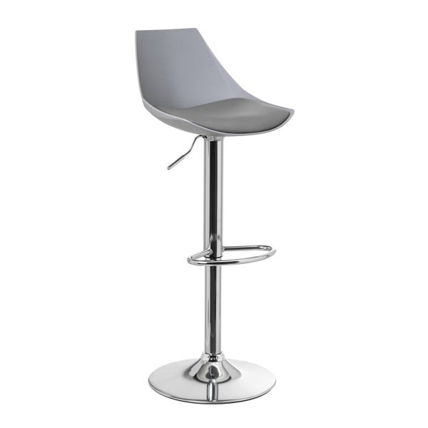 Pelēki mākslīgās ādas bāra krēsli ar regulējamu augstumu (2 gab.) (sēdekļa augstums 56,5 cm) – Casa Selección