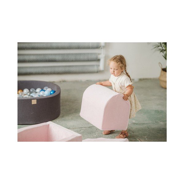 Gaiši pelēks samta putu rotaļu laukums 45x143x30 cm Montessori – Meowbaby-image-4