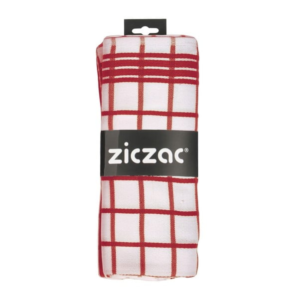 Balts un sarkans virtuves dvielis ZicZac Professional
