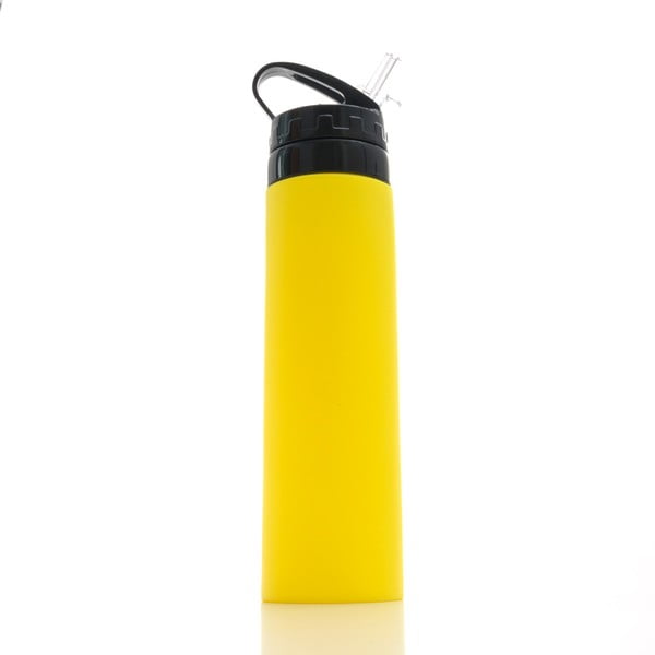 Dzeltena silikona sporta pudele InnovaGoods Hidralyne