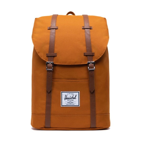 Oranža mugursoma ar brūnām siksnām Herschel Retreat, 19,5 l