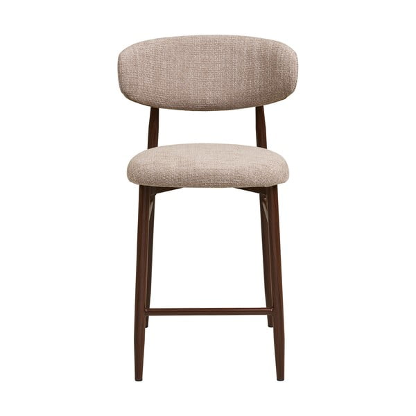 Bēšs/tumši brūns polsterēts bāra krēsls (sēdekļa augstums 65 cm) Levanto – House Nordic-image-4