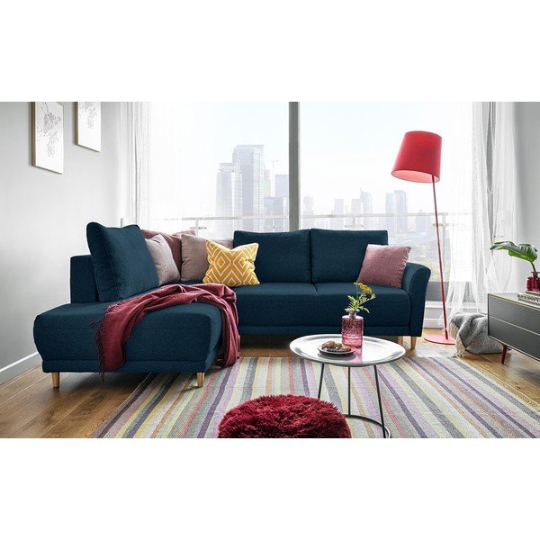 Tumši zils stūra dīvāns Miuform Lovely Annie, kreisais stūris-image-1