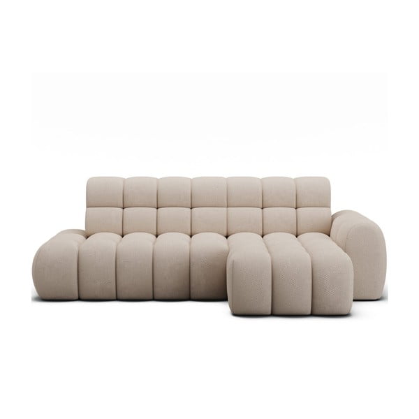 Bēšs salokāms stūra dīvāns (ar labo stūri/ar zvilni) Ceedro – ELTAP