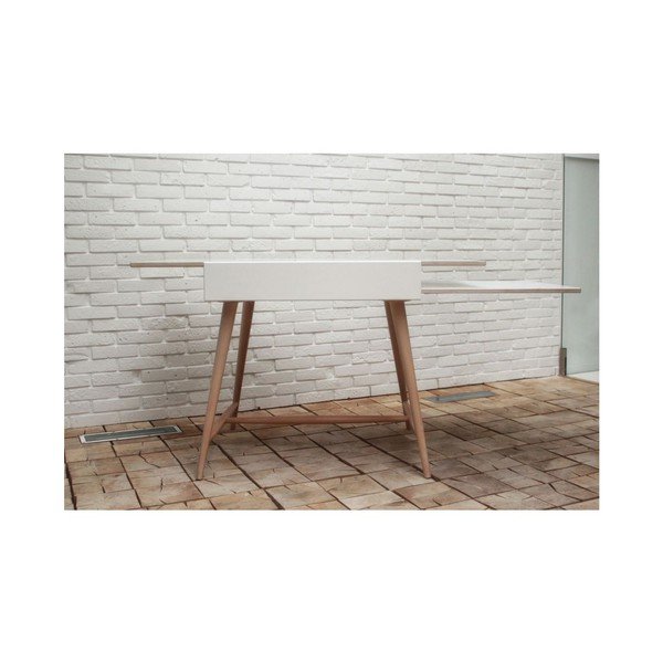 Izvelkamais galds Slide White, 80x75 cm-image-4
