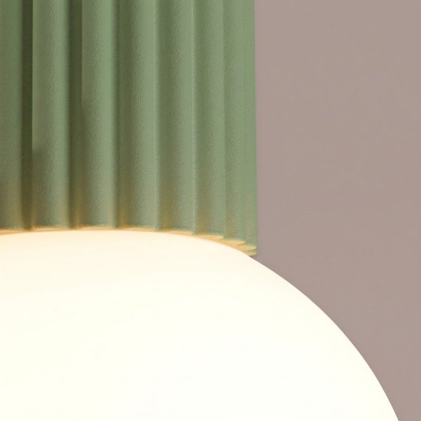 Salvijas zaļa griestu lampa no opāla stikla ø 12 cm Orbital – Sollux-image-3
