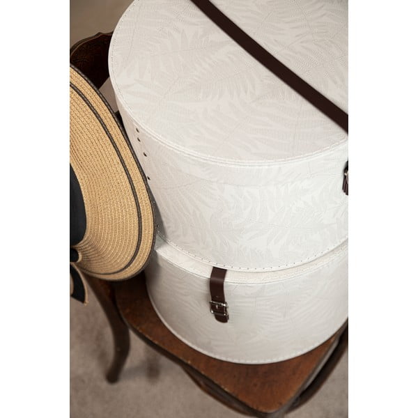 Krēmkrāsas kartona uzglabāšanas kastes (2 gab.) ar vāku ø 37,5x25,5 cm Rut Paper Laminate – Bigso-image-3