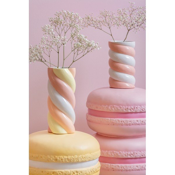 Balta/rozā keramikas vāze (augstums 23 cm) Marshmallow – PT LIVING-image-1