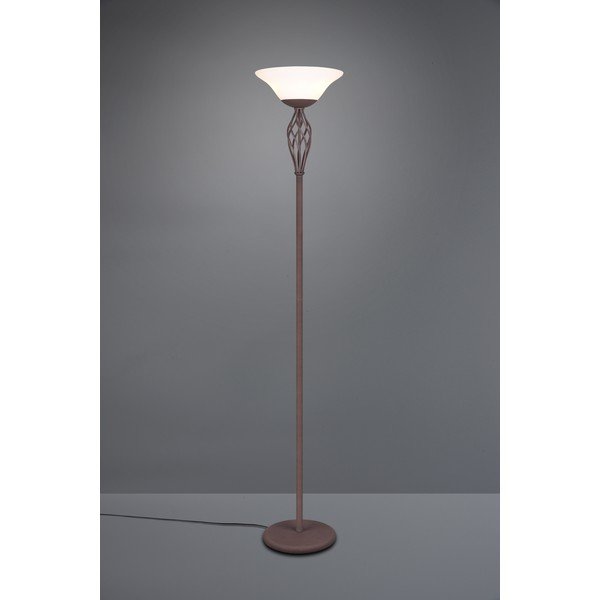 Tumši brūna stāvlampa ar stikla abažūru (augstums 180 cm) Rustica – Trio-image-1