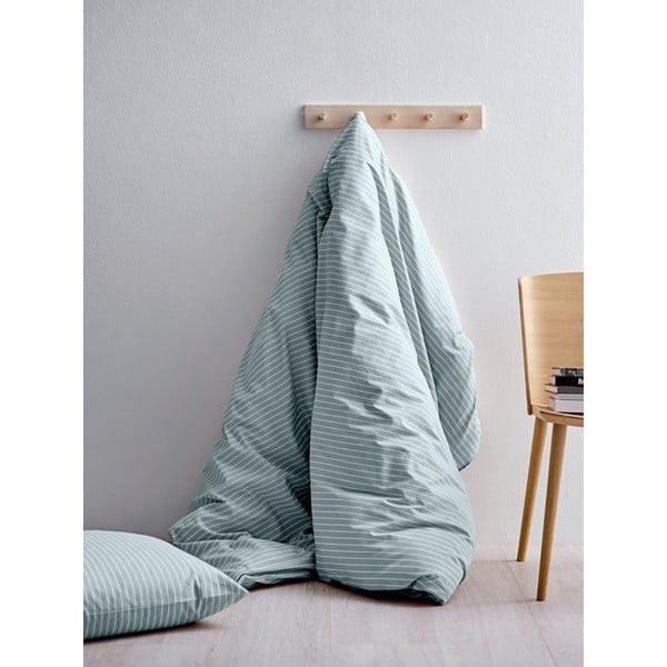 Gaiši zila vienguļamā ranforce kokvilnas gultasveļa Södahl Stripes, 140 x 200 cm-image-1