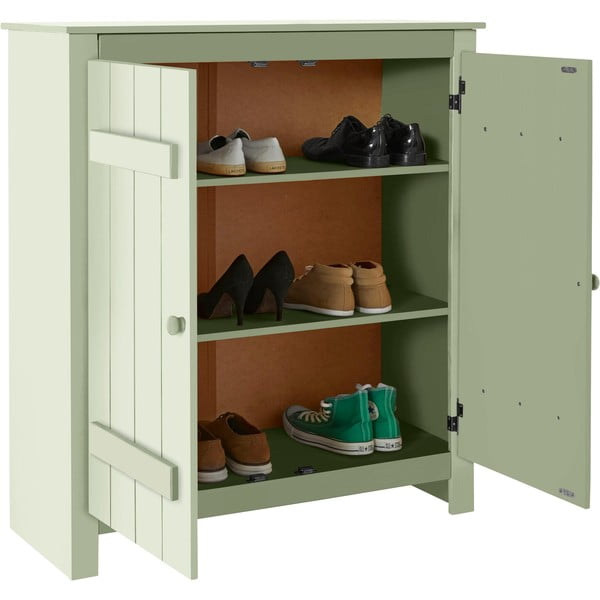 Gaiši zaļš priedes masīvkoka skapītis 100x110 cm Bertram – Støraa-image-4