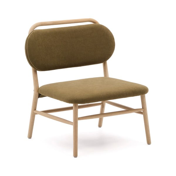 Zaļš atpūtas krēsls no šenila auduma Helda – Kave Home