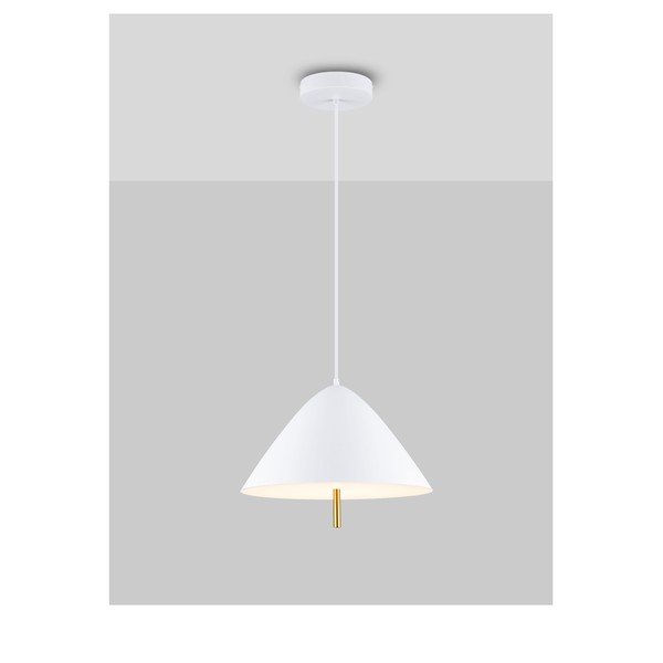 Balta metāla LED piekaramā lampa ar metāla abažūru ø 40 cm Oros – Nova Luce-image-4