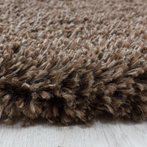 Tumši brūns apaļš paklājs ø 160 cm Fluffy – Ayyildiz Carpets-image-3
