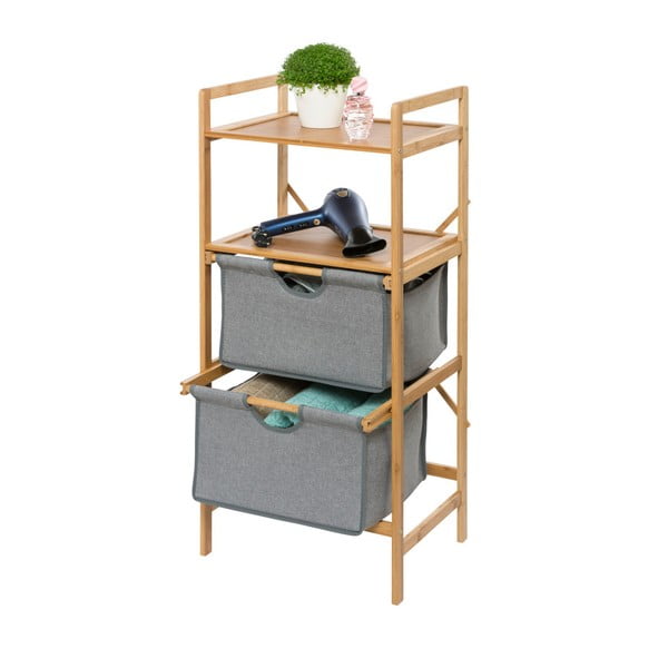 Pelēks/brūns bambusa vannas istabas plaukts 44x96 cm Bahari – Wenko-image-2