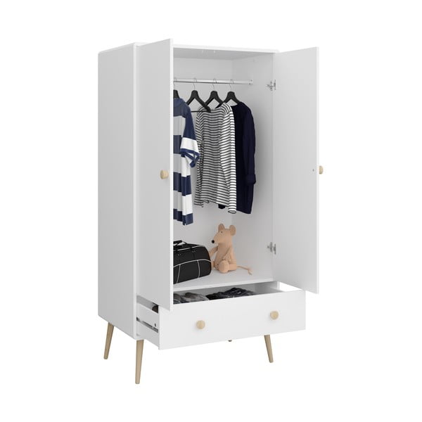 Balts bērnu drēbju skapis 80x160 cm Gaia – Tvilum-image-4