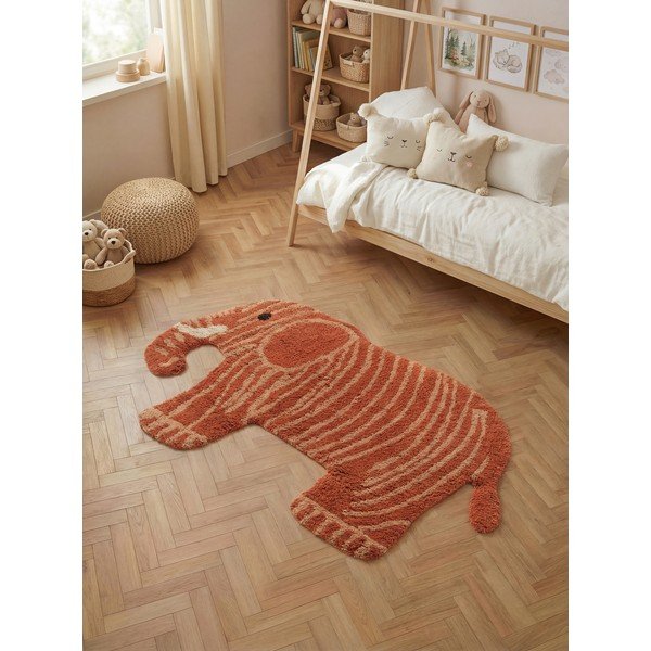 Terakotas oranžs mazgājams/ar rokām darināts kokvilnas bērnu paklājs 75x120 cm Snuggle Elodie – Hanse Home-image-1