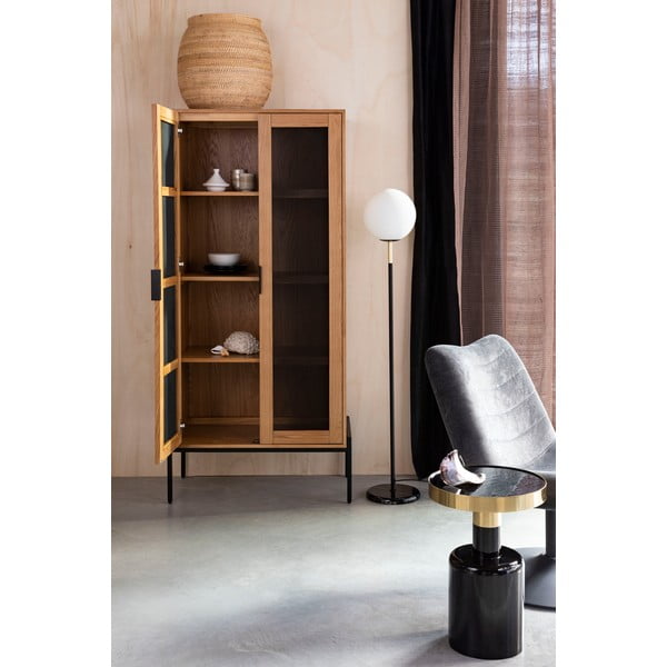 Melnbalta stāvlampa ar stikla abažūru (augstums 145 cm) Orion – Zuiver-image-1