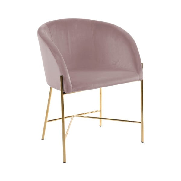 Pasteļrozā krēsls ar zelta krāsas kājām Interstil Nelson-image-1