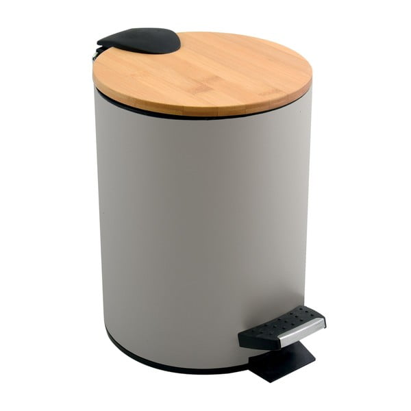 Pelēkbrūna tērauda atkritumu tvertne ar pedāli 3 l   Adonis – Spirella