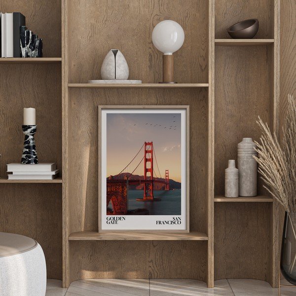 Drukāta glezna ar rāmi 50x70 cm Golden Gate – Styler-image-1