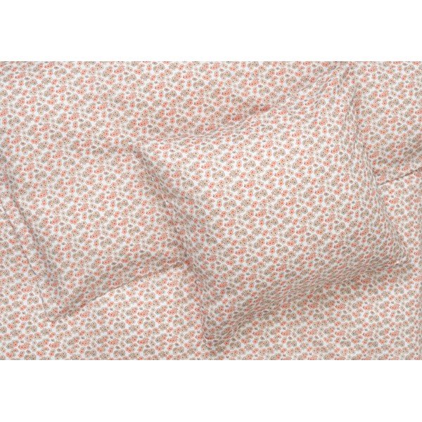 Balta/rozā divvietīga/īpaši gara gultas veļa no kokvilnas satīna 200x220 cm Pleasantly – JUNA-image-1