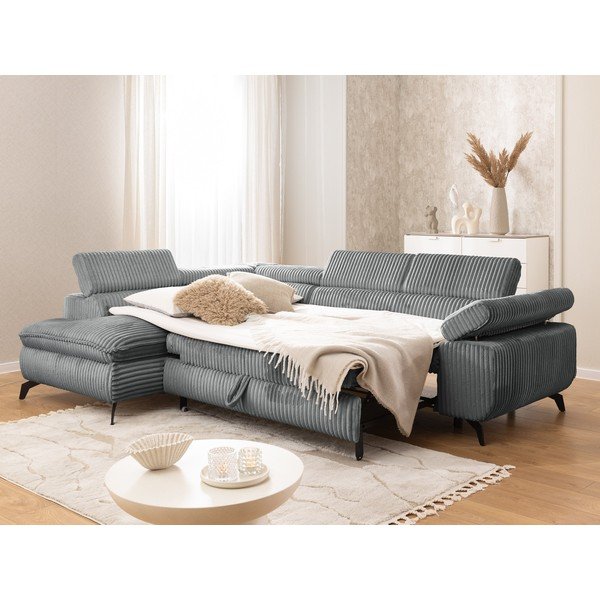 Pelēks velveta stūra dīvāns (ar kreiso stūri/L veida) Marbeya  – Ropez-image-4