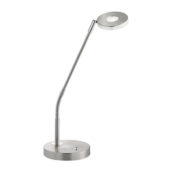 Sudraba krāsas metāla LED galda lampa ar regulējamu spilgtumu (augstums 60 cm) Dent – Fischer & Honsel