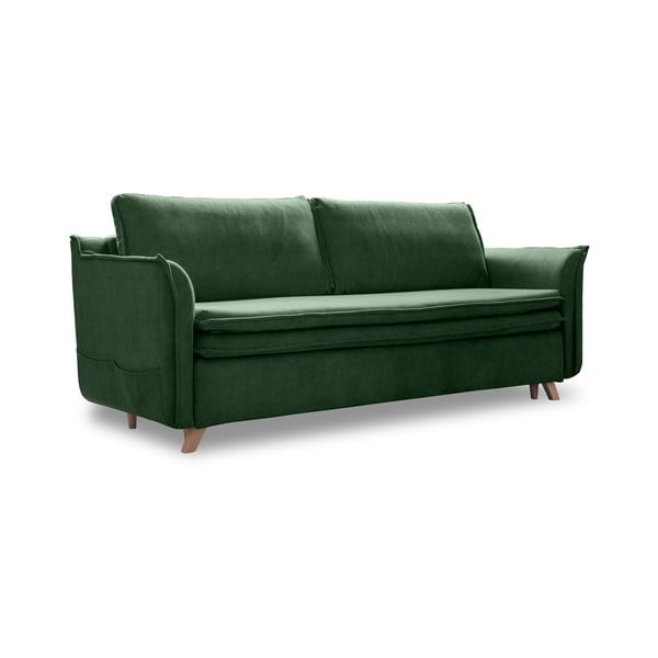Zaļš samta salokāms dīvāns 225 cm Charming Charlie – Miuform