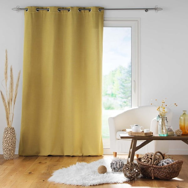 Dzeltens skaņas izolējošs aizkars 140x260 cm Jupiter – douceur d'intérieur-image-2