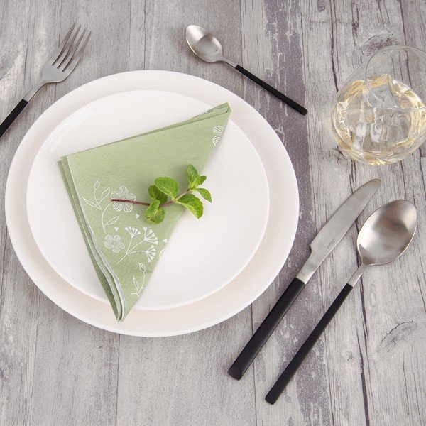 Melns/sudraba krāsas nerūsējošā tērauda galda piederumi (24 gab.) Skandi – Orion-image-3