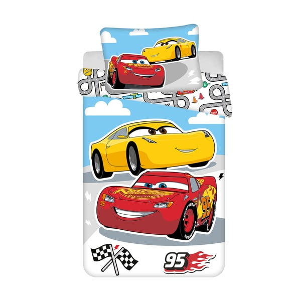 Kokvilnas bērnu gultas veļa 100x135 cm Cars – Jerry Fabrics