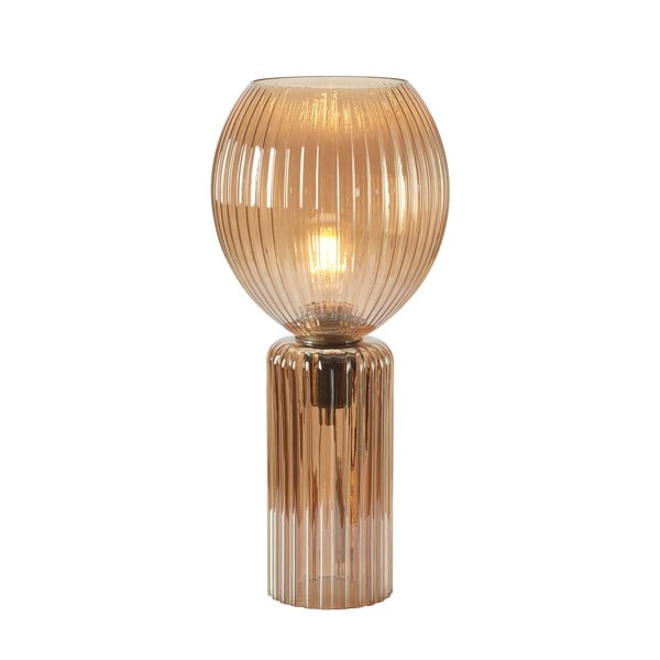 Dzintara dzeltena galda lampa ar stikla abažūru (augstums 40 cm) Toulipa – Markslöjd